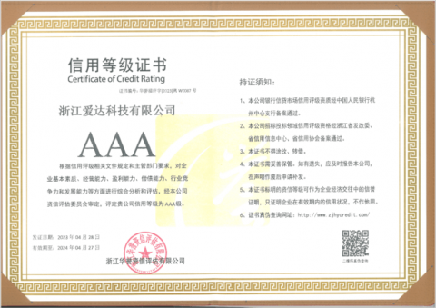 銀行信用等級證書AAA